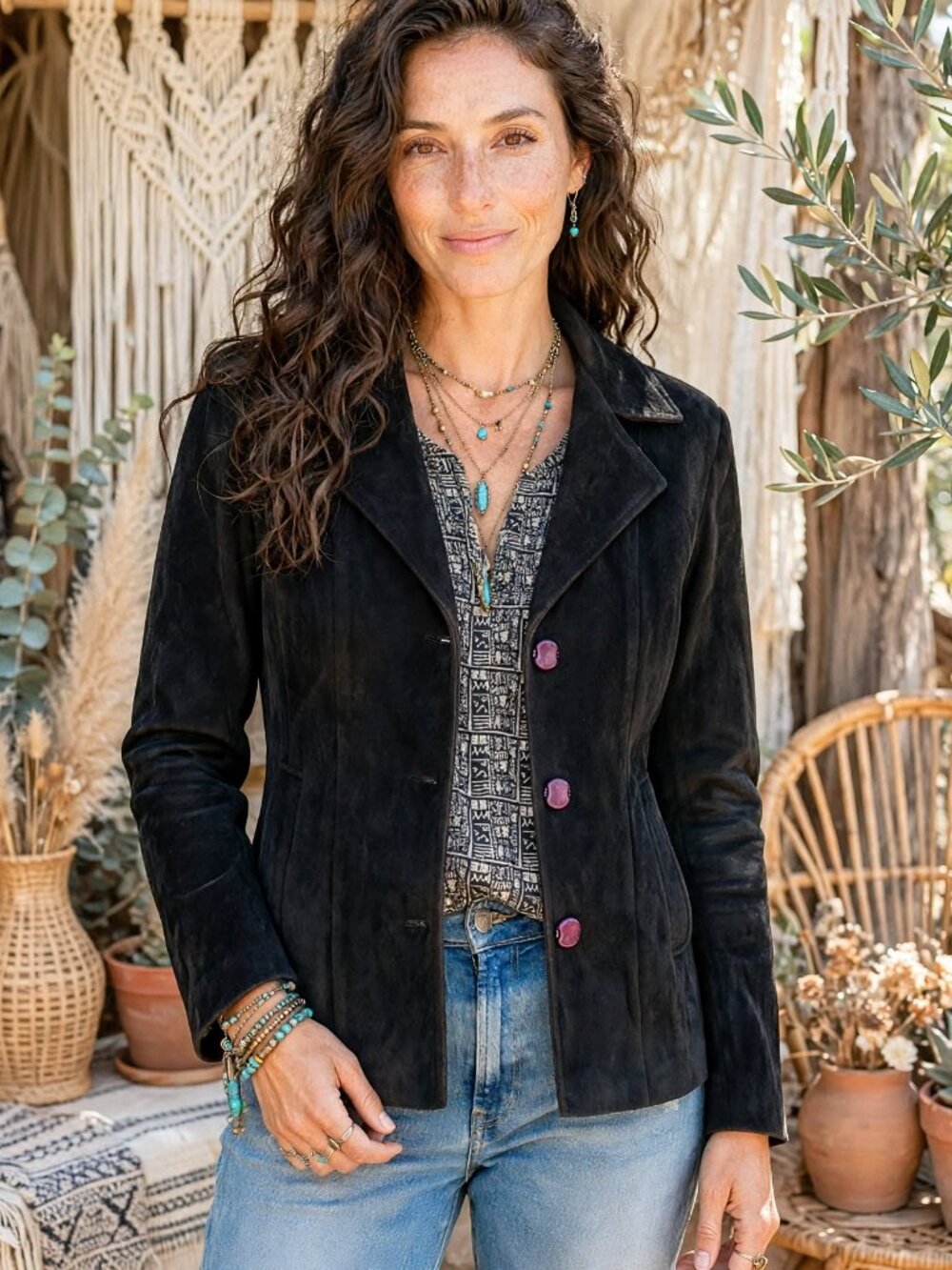 Fitted Black Velvet Jacket (lined) - Pristine Condition
